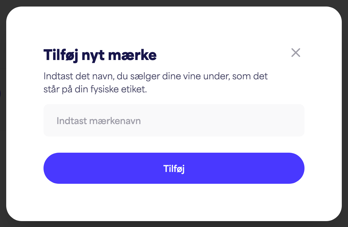 Dialogboksen "Tilføj nyt mærke"